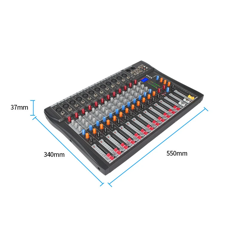 Pro 12 Kanalen Audio Mixer Versterker Met Usb Voor Micofone Home Karaoke Speaker Dj Ktv Party Stage Kerk Show Bt Pa Systeem