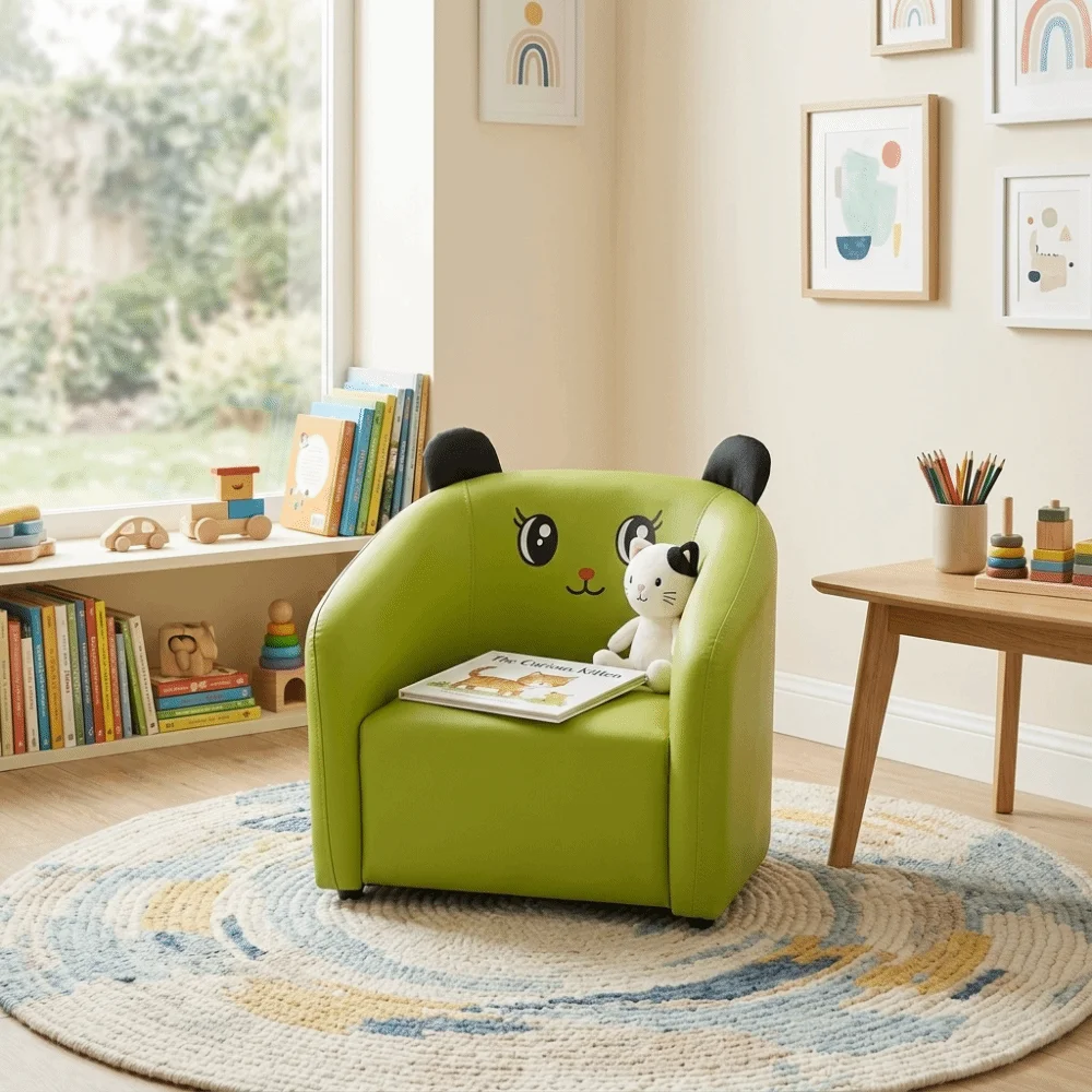 Compact Size Sofa Chair -Friendly Size Cartoon Design Children Seating Furniture Small Couch Seat Lightweight Structure