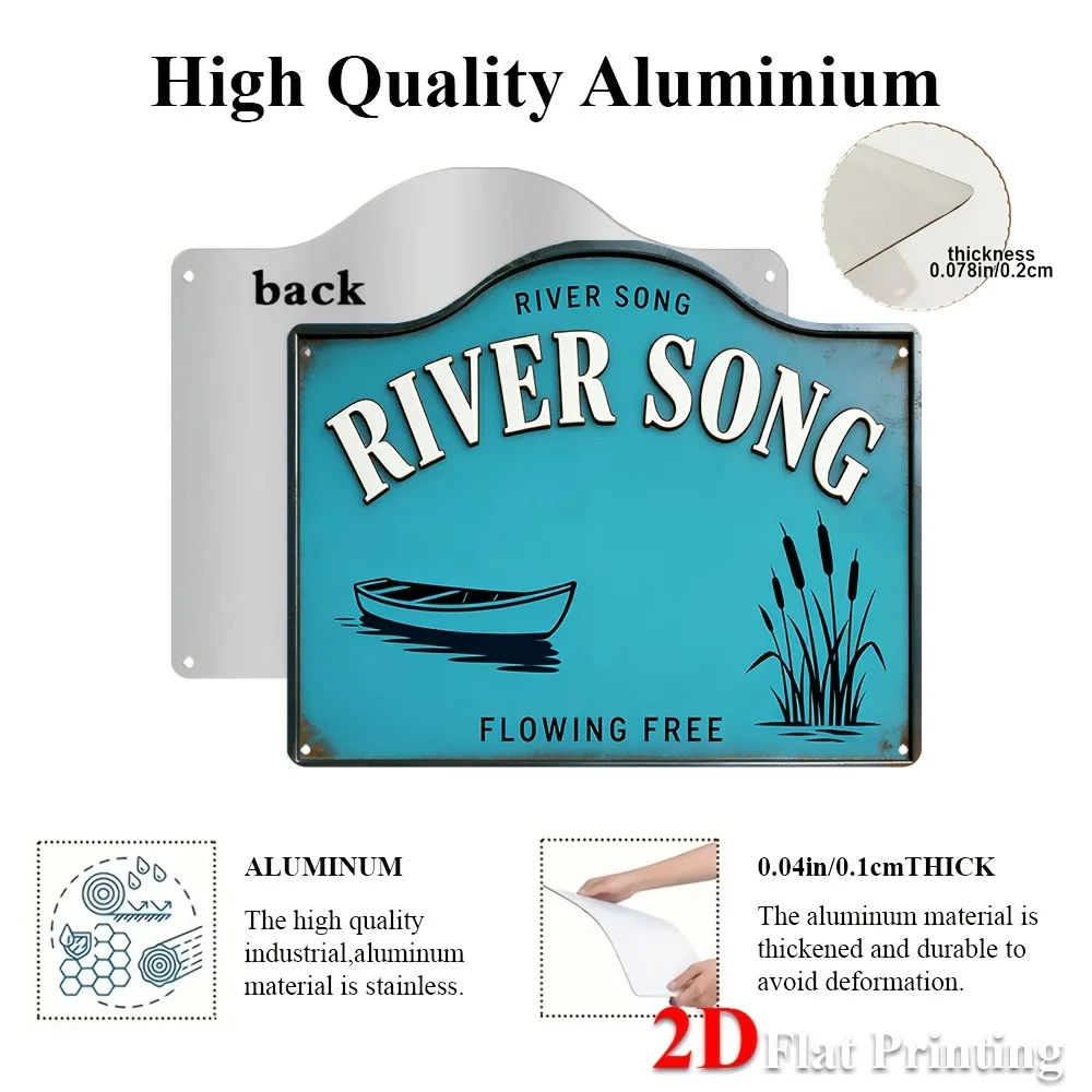 1pc, 2D Flat, Signs Metal Sheet Painting 