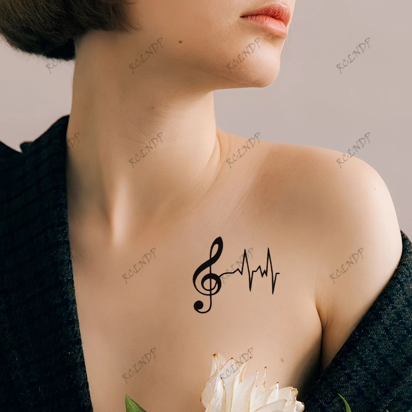 Waterproof Temporary Tattoo Sticker Music Note Smiling Face Love Camera Fake Tatto Flash Tatoo Tato for Girl Women Men