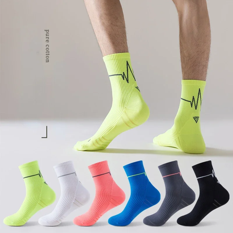 

1 Pair Professional Running Socks Men's Women Marathon Whiteline Cycling Socks Men Lady Sport Running Sports Socks
