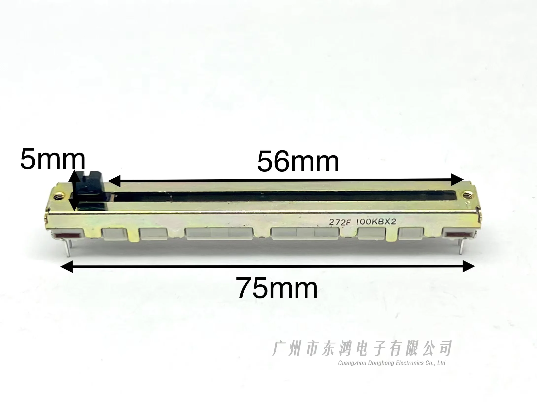 4 PCS Taiwan 3000 CD Speed Regulating Rod 75MM Fader Duplex B100Kx2 Potentiometer Shaft Length 5MM 8 Feet