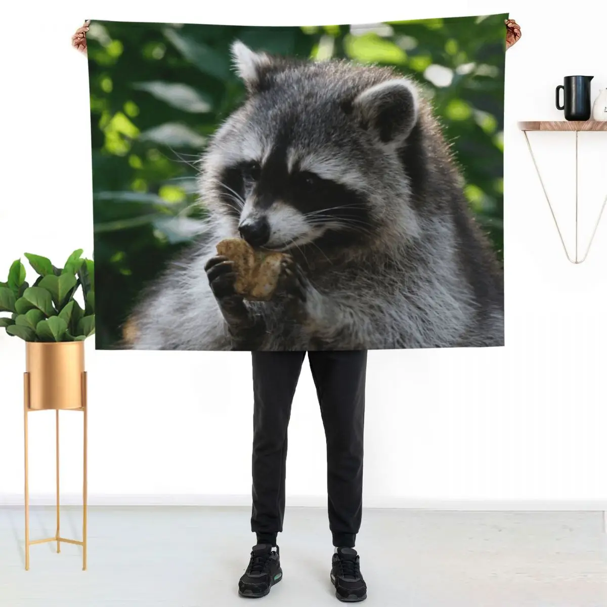 Raccoon 001 Throw Blanket for babies Fashion Sofas Giant Sofa Bed covers Decorative Sofas anime Blankets