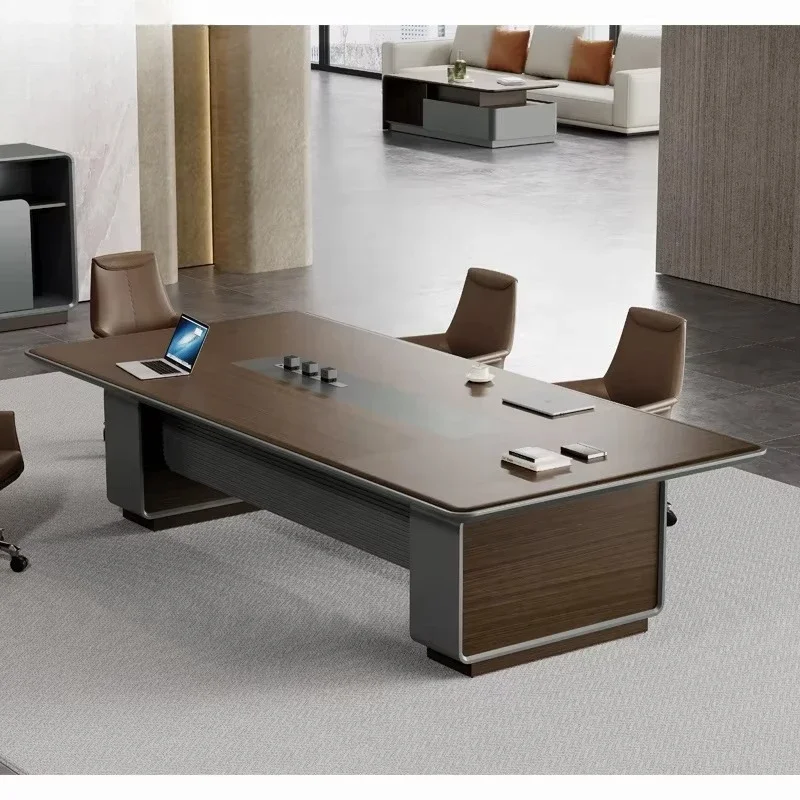 New 4-person walnut conference table, modern design small conference table