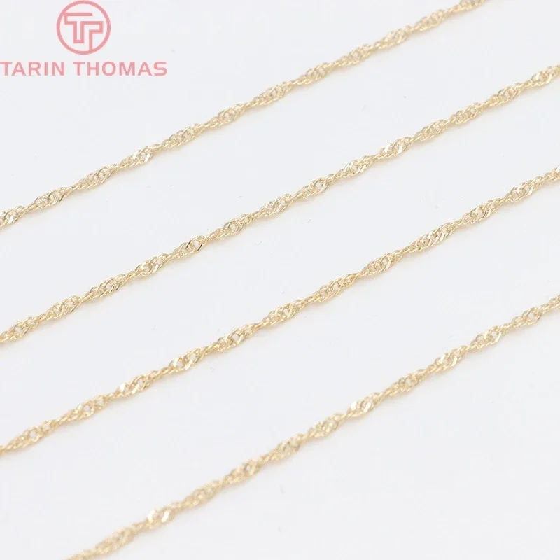 

(4163) 2 Meters Width 2MM 24K Gold Color Brass Twisted Necklace Chains High Quality Jewelry Accessories Wholesale