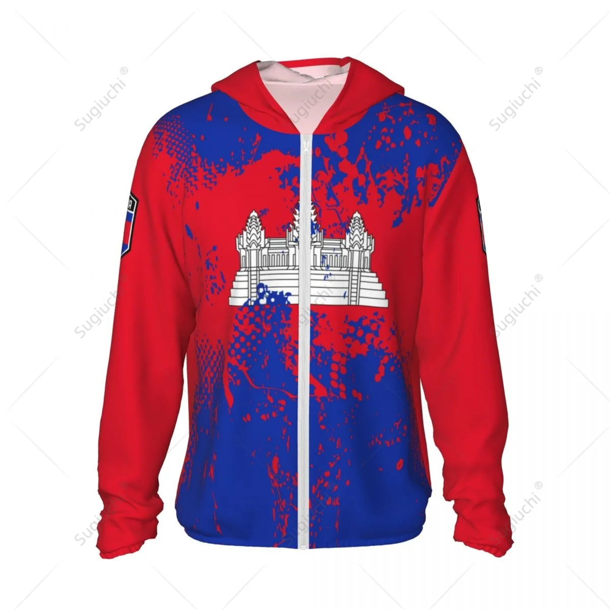 Sudadera con capucha de protección solar con bandera de Malasia, ropa de protección solar, pesca, ciclismo, correr, secado rápido, manga larga con cremallera, poliéster