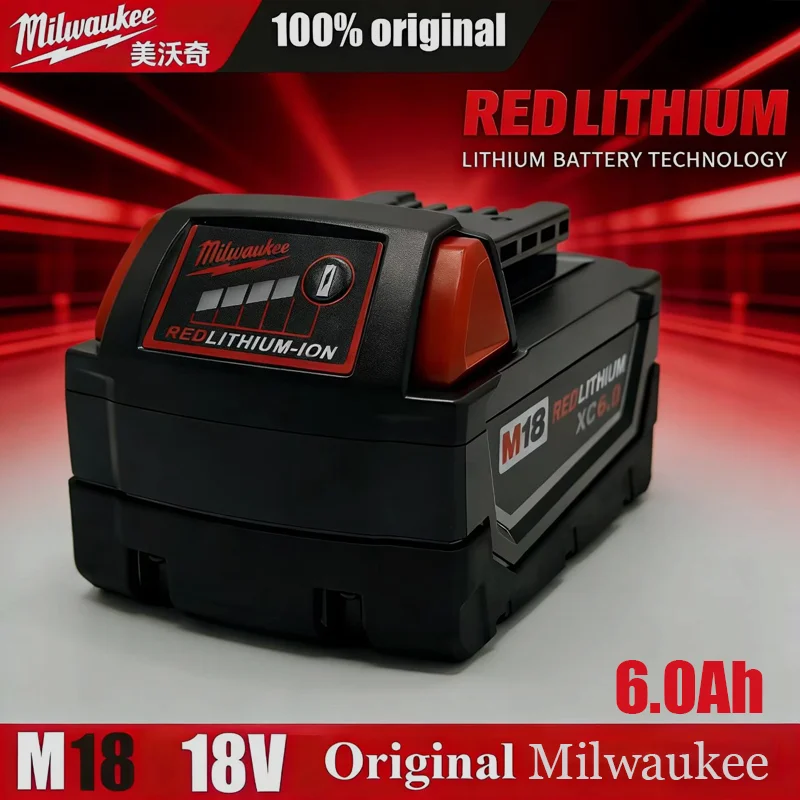 

Replacement Extended Capacity Battery For Milwaukee M18 18V 6.0Ah Lithium Ion 48-11-1860
