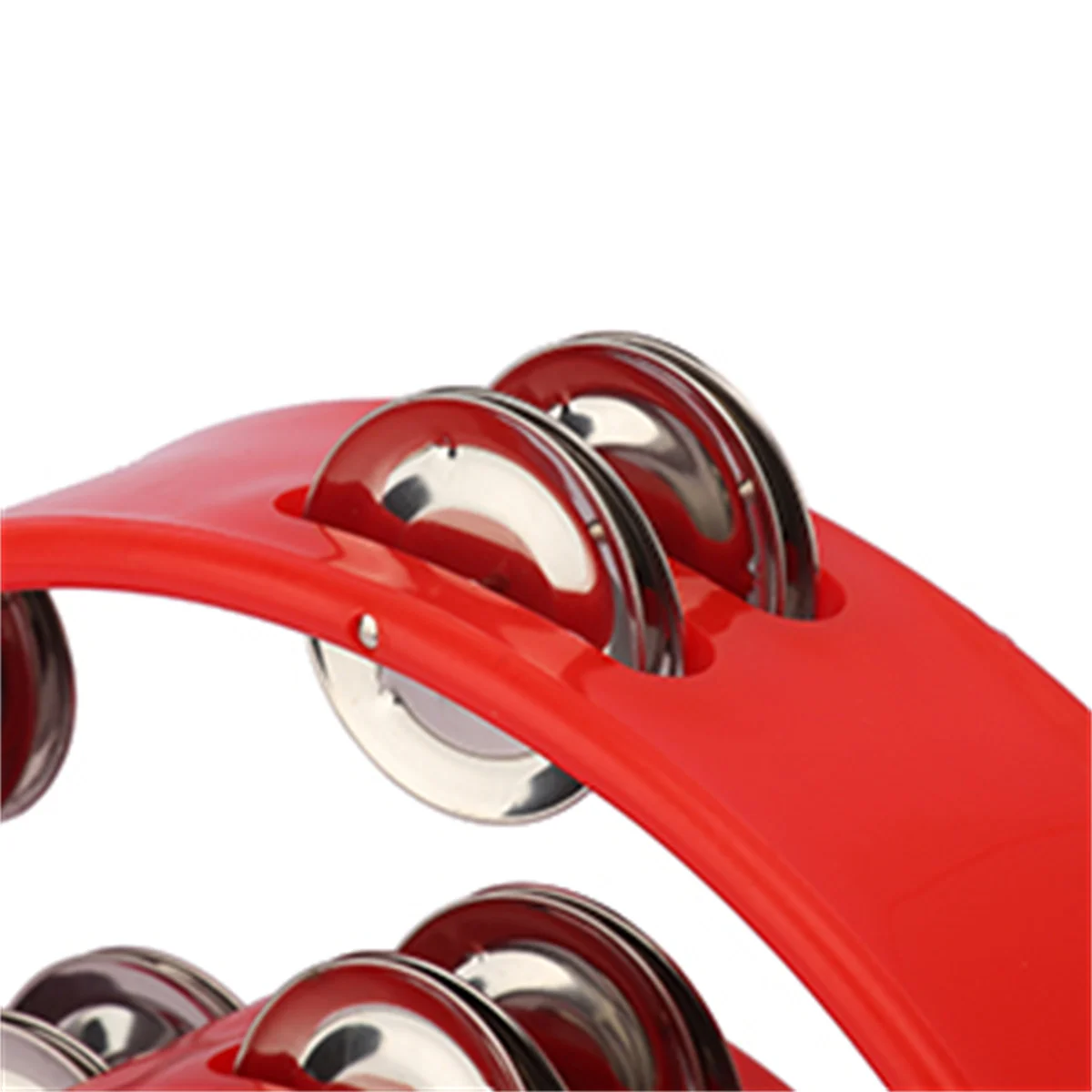 Miwayer draagbare halve maan tamboerijn: dubbele rij metalen jingles percussie – ideaal cadeau voor kinderen, volwassenen en feestentertainment