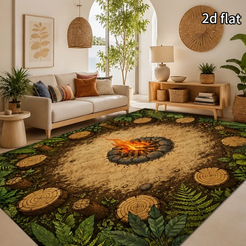 Moon Phase Floral Rose Dark Witchy Large Area Rug, Celestial Lunar Cycle Wildflower Non-slip Rug for Gothic Boho Home Decor