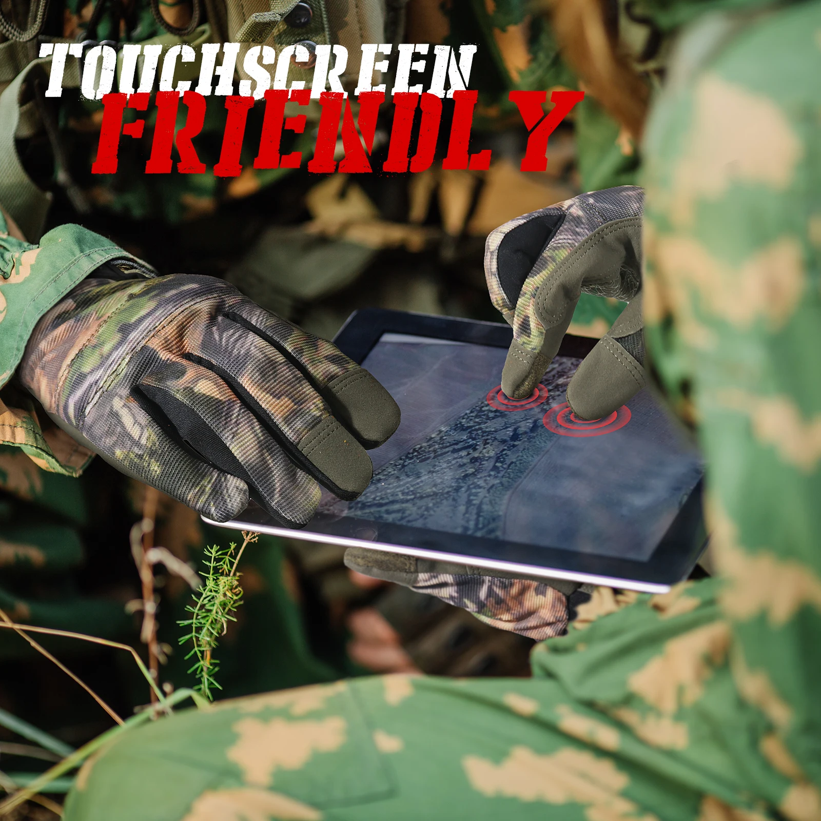 Sarung Tangan Kerja HANDLANDY untuk Pria, Sarung Tangan Kerja Mekanik Utilitas Layar Sentuh, Sarung Tangan Taktis Latihan Olahraga