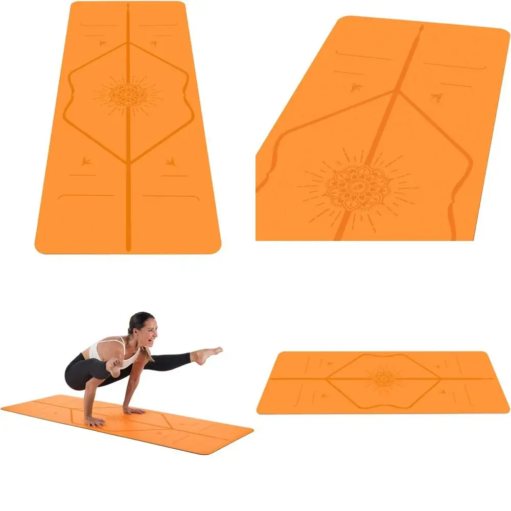 

Eco-Friendly Yoga Mat with Free Bag, Patented Alignment Markers, Enhanced Grip, Sweat-Resistant