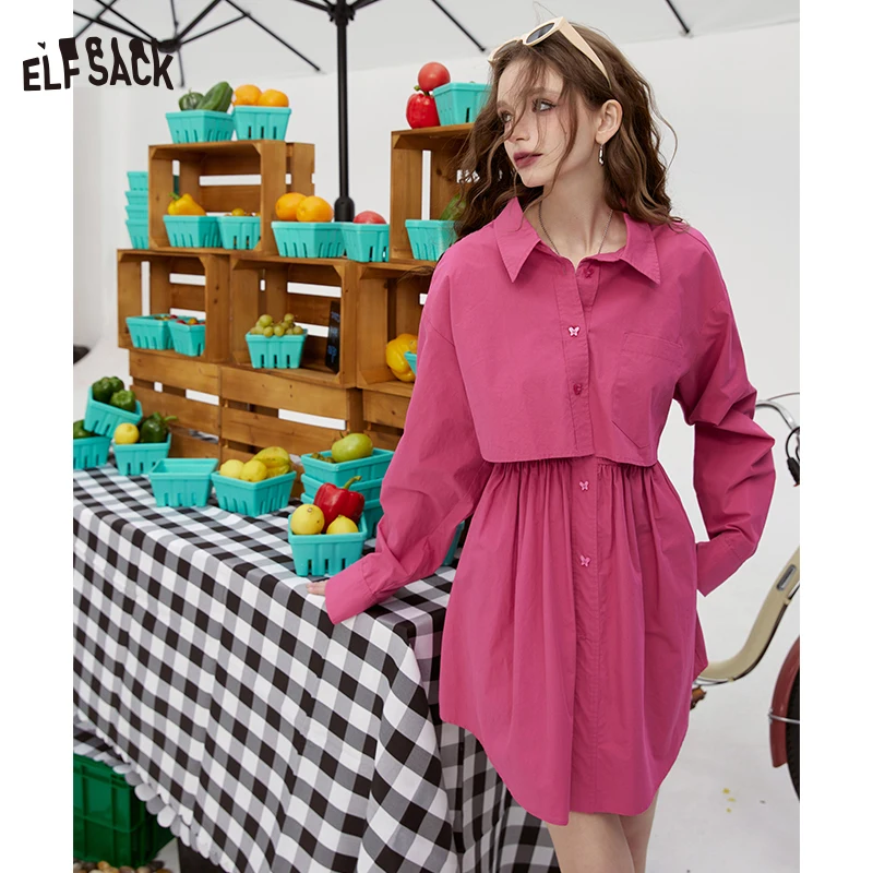 ELFSACK 2024 summer new arrival picnic travel vacation holiday soft comfortable fitted suspender top skirt casual designable sim