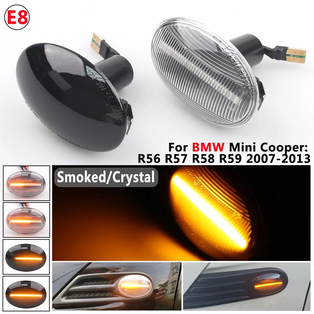 2pcs Flowing Turn Signal Light Dynamic LED Side Marker For BMW MINI Cooper R55 R56 R57 R58 R59 Side Indicator CL-R56-LSM-SM