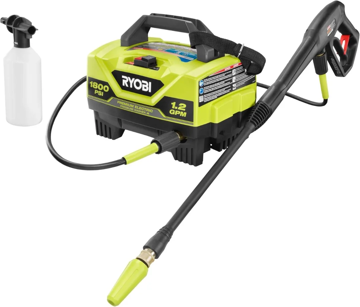 

1800 PSI 1.2 GPM Electric Pressure Washer, for Car/Fences/Patios/Daily Needed-Green