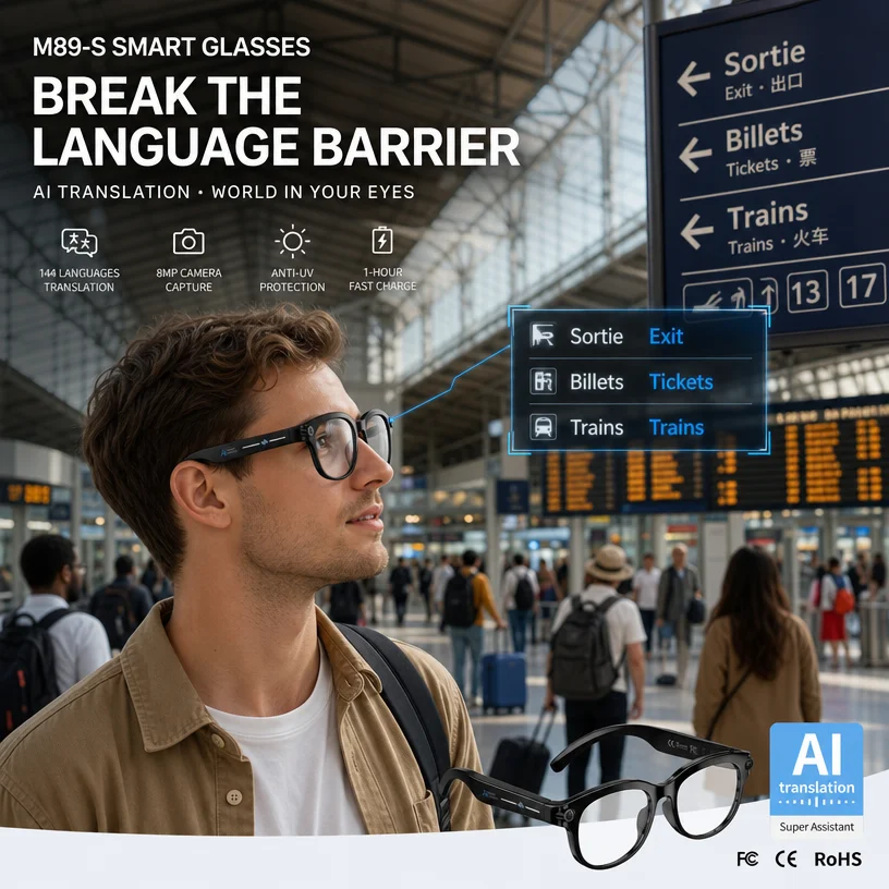 AR Smart Glasses With Display Screen 4K  Gaming Education Industrial Use Customizable OEM Wearable Eyewear