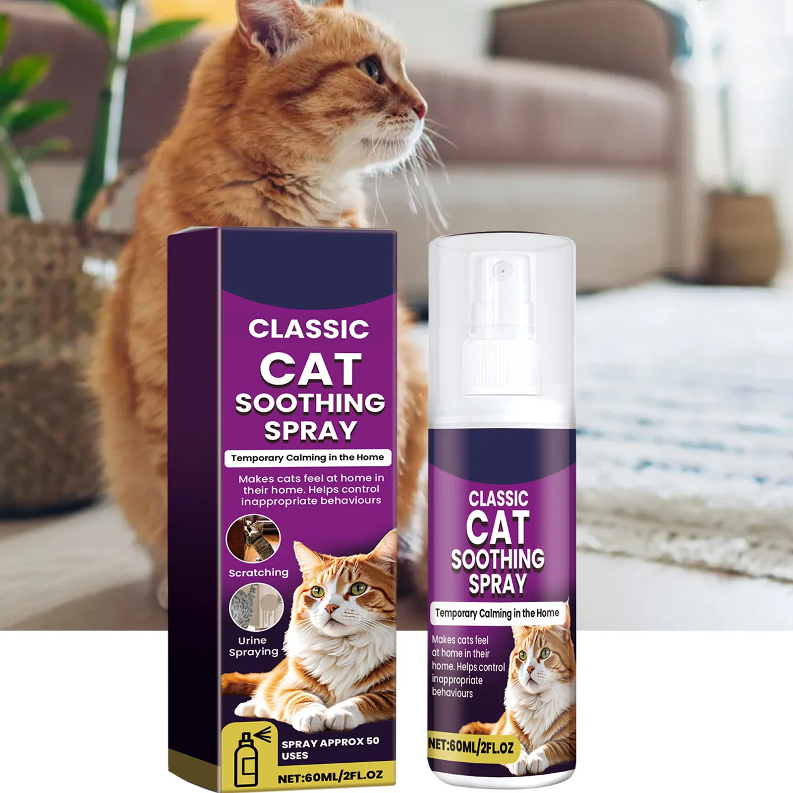 60ml Cat Soothing Spray To Prevent Scratching And Disorderly Urination Mild Ingredients