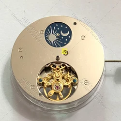 Fully Automatic Mechanical Movement 12 O'clock Position Star Moon Phase Three Needle Men's Imitation Flywheel Movement