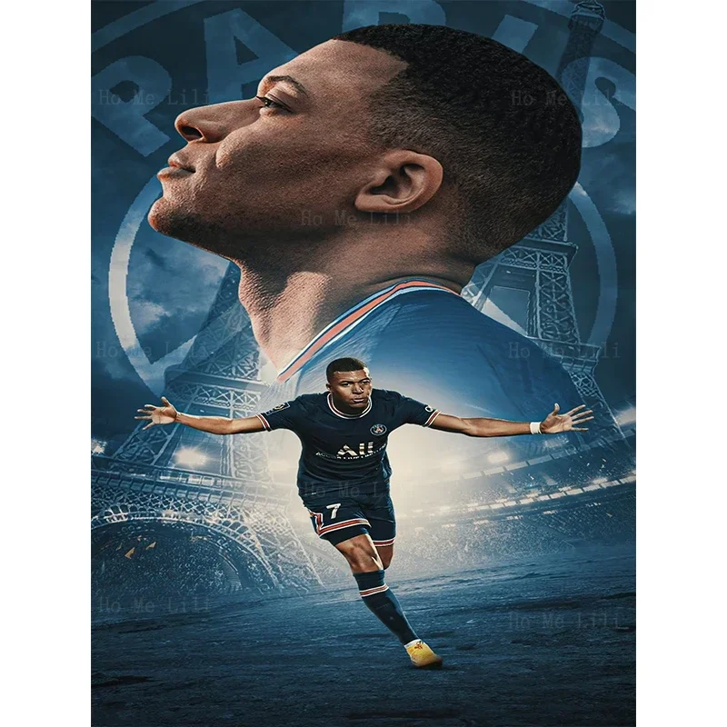 Mbappé-Póster de estrella de atleta, lienzo de jugador de Francia, arte de pared, pintura