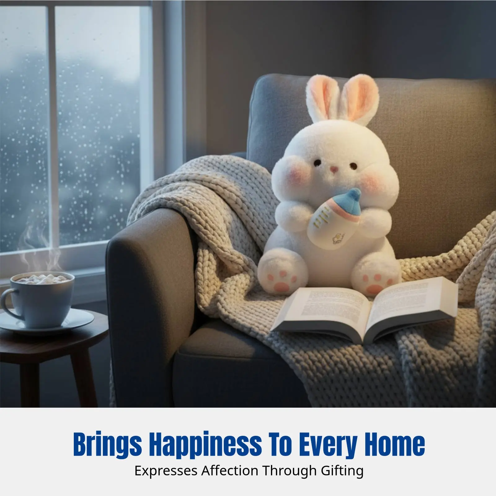 

2025 Trendy Milk Bottle Bun Plush Toy, Soft Bunny Pillow, Birthday Gift for Girls
