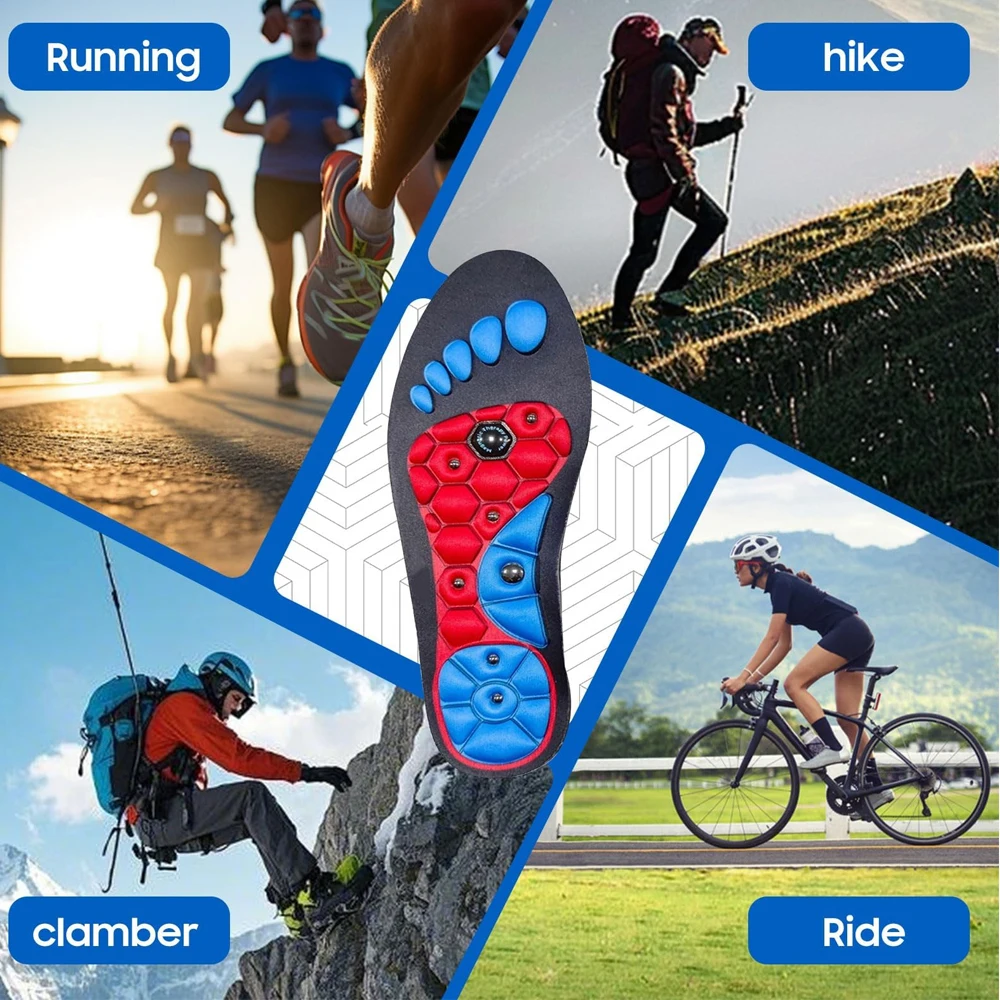 Magnetic Insoles for Shoes Man Woman Weight Loss Massage Shoe Soles Flat Feet Arch Support Orthopedic Foot Acupressure Insoles