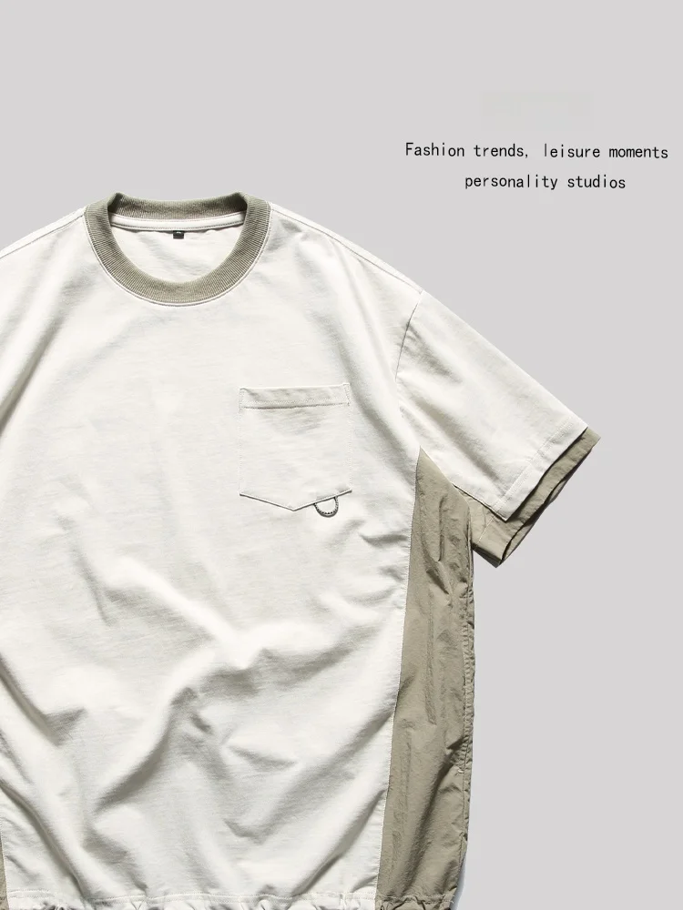 

ANXIE Outdoor Men's ort Sve T-irt Splice Functionali Faionable Brand UV Protection Summer Season UPF30+