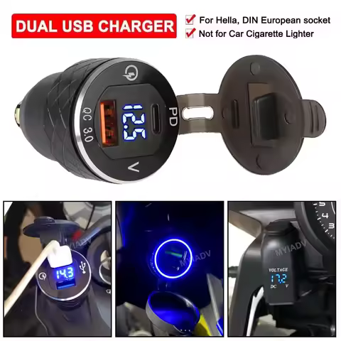 Motorcycle TYPE C Dual USB Charger Accessories For BMW R1250GS R1200GS R1200RT F650GS F850GS K1200GT F800 GS ST R1300GS Adv R12