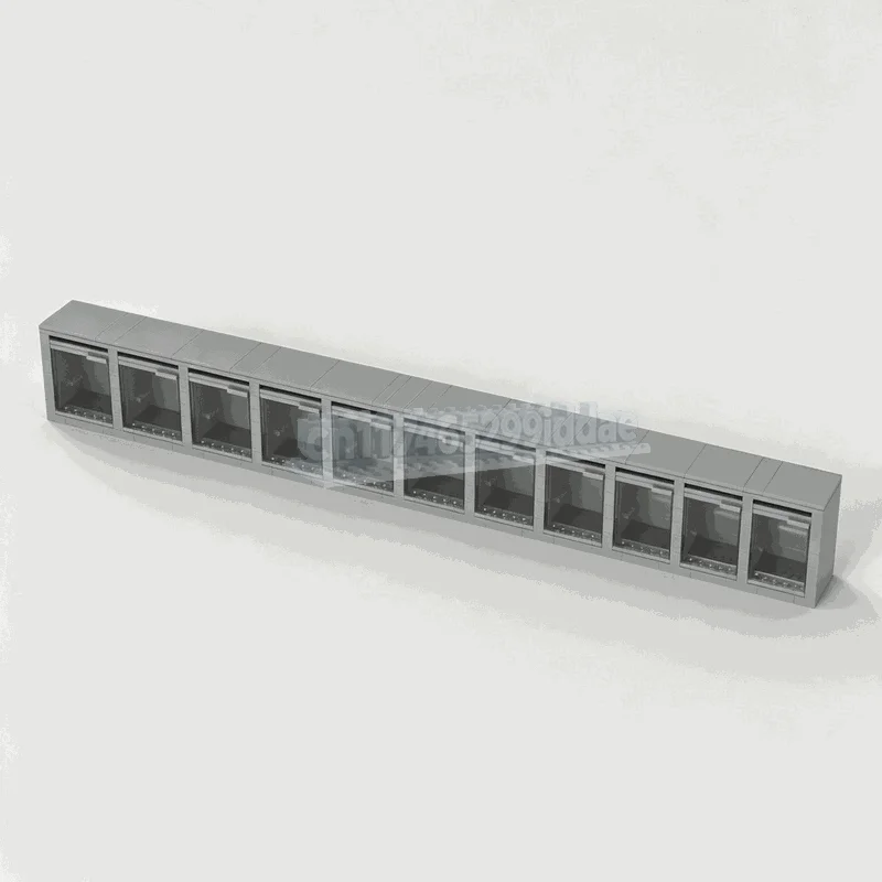 540PCS Light Gray Modular Figure Display Case Building Blocks Upper Layer Storage Cabinet DIY Assembly Model Collection Gifts