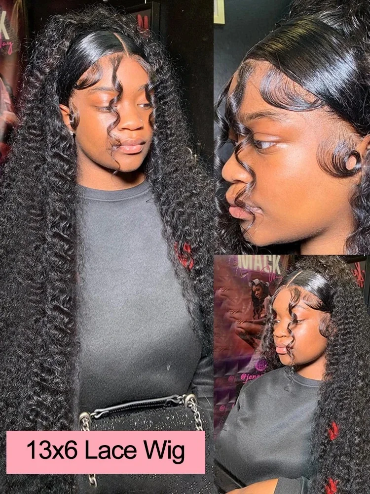 40 Inch Water Wave Lace Human Hair Front Wigs 13x4 13x6 Hd Lace Deep Wave Frontal Wig 200 Density Curly Brazilian Wigs For Women image 2