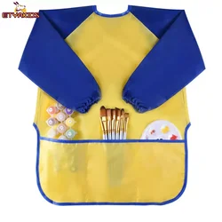 New Baby Boys Girls Feeding Bibs Long Sleeve Apron Waterproof for Kids School Painting Drawing Children DIY Art Scraft Smock