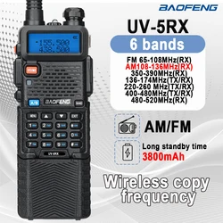 Baofeng UV-5RX Walkie Talkie Set 3800mAh Full Band Wireless Copy Frequency Long Range Ham Radio UV-5R K5 Portable Two Way Radio