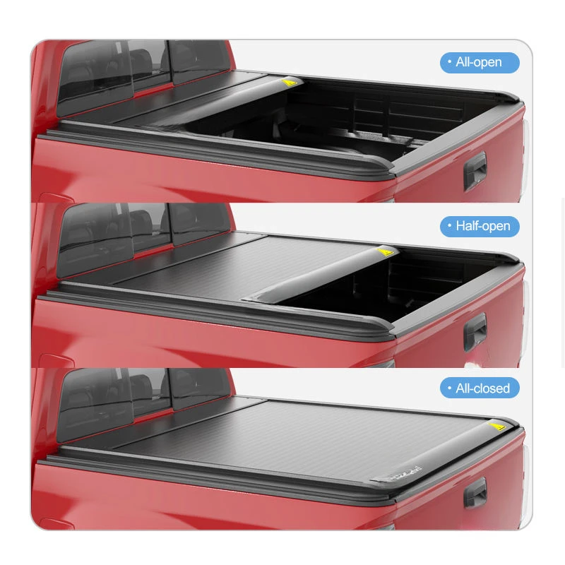 New Design Aluminum Alloy Electric Roller Shutter Tonneau Cover, With Warning Light For 5.5ft Pickup Truck Bed