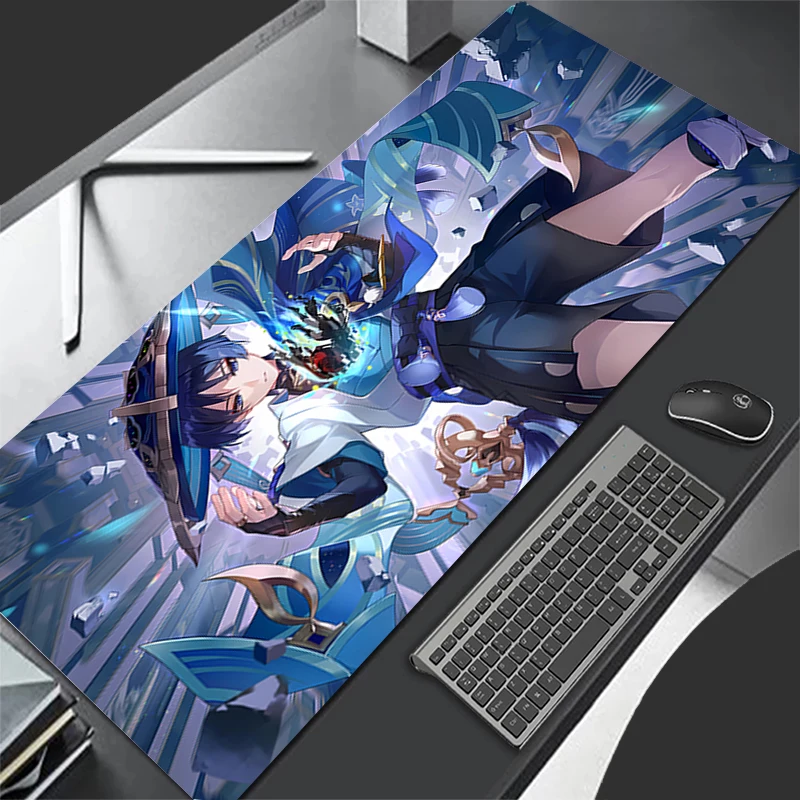 Mousepad Computer Gaming Accessories Keyboard Pad Office PC Rubber Mouse Pad Decoracion Desk G-genshin Impact Wanderer Mouse Mat