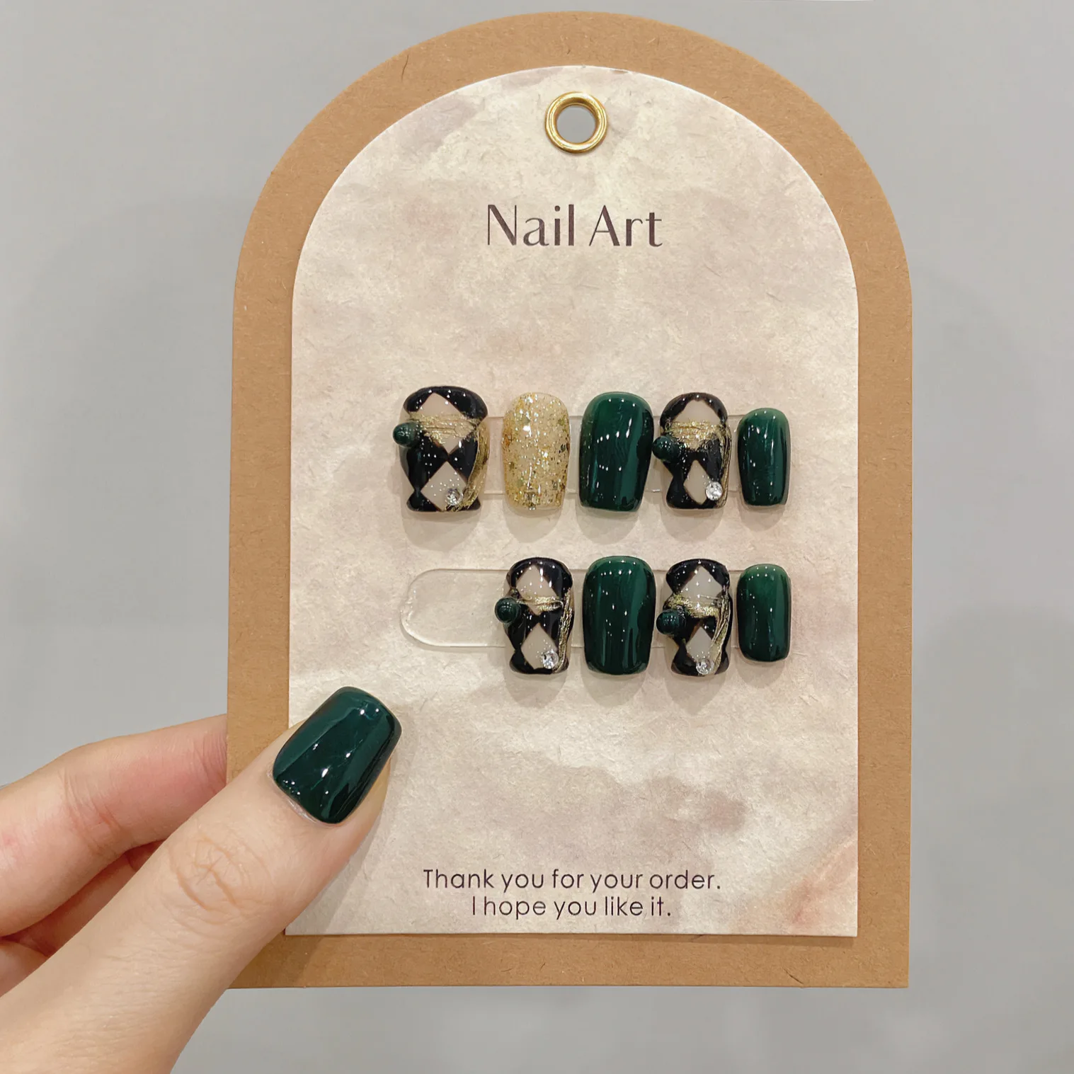 

10Pcs Hand-painted Cat Eye Blue Ballet Fake Nails Wearable Star Moon Retro Short Nail Tips Artificial Sweet Manicure for Women