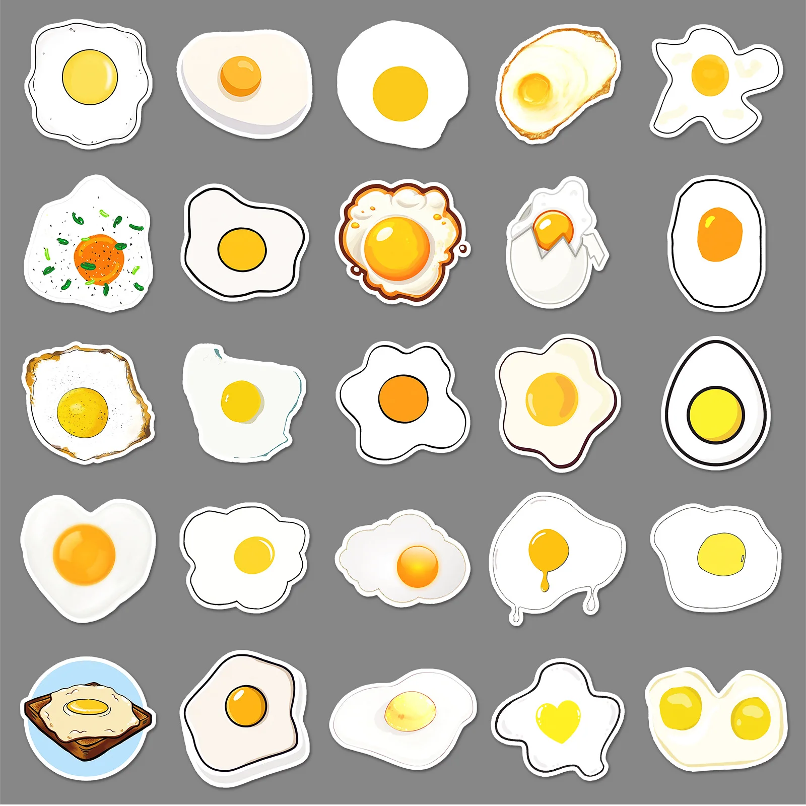 50 قطعة ملصقات الكرتون البيض لطيف صفار ملصق البيض المقلي الكتابة على الجدران لعبة DIY بها بنفسك الأمتعة المحمول سيارة دراجة سكيت الشارات ألعاب أطفال هدية