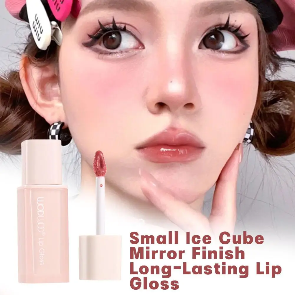 6色の小さなアイスキューブミラーリップグロス — 長持ちする輝きのあるリップグロス、学生向け、肌を明るくするヌードリップスティック