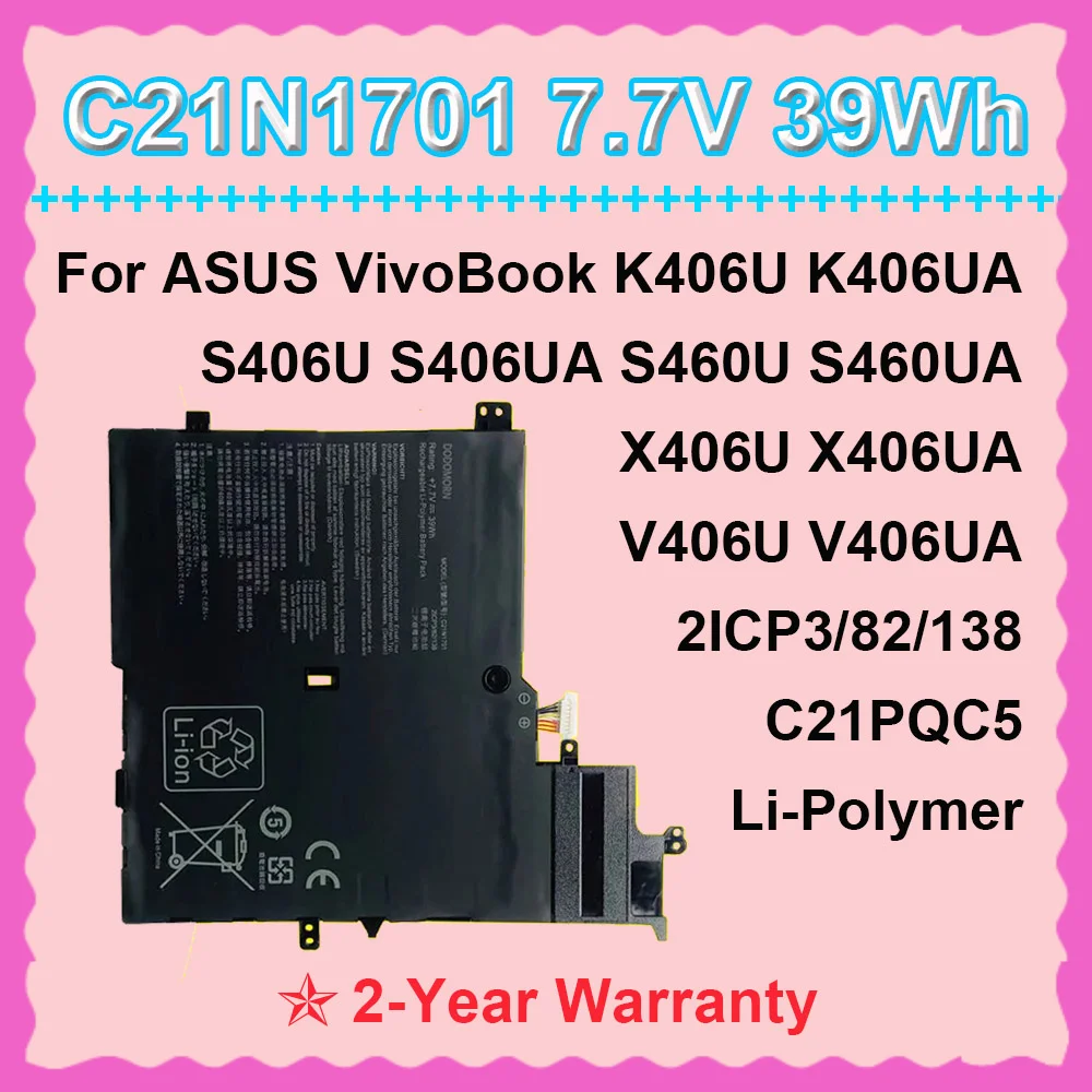 

DODOMORN для Asus VivoBook S406U S406UA S406UA-BM360T K406UA X406UA S460UA Series аккумулятор для ноутбука C21N1701 7,7 В 39 Втч литий-полимерный