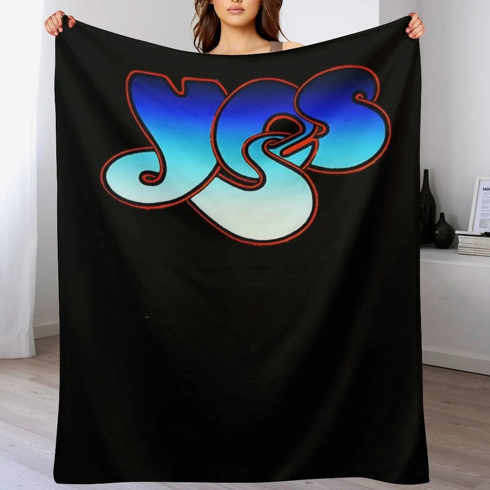 

Blue Yes Logo Classic Throw Blanket blankets ands Bed linens cosplay anime Picnic Blankets