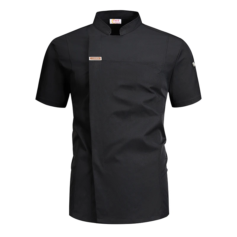 Food Service Chef's Coat Premium Soft Stretch Cotton Summer Chef Uniform Kitchen Shirt Breathable Wrinkle Resistant Cook Jacket