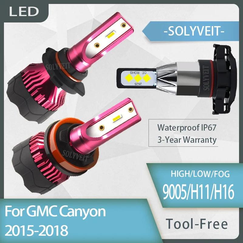 

Enhanced Night Visibility waterproof IP67 9005 H11 H16 LED Headlight high/low foglight For GMC Canyon 2015 2016 2017 2018