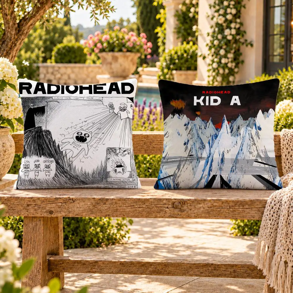 Band Alternative Rock Radiohead Cushion Cover Soft Plush Throw Pillow Cover Washable Sofa Bed Patio Chair Home Decor