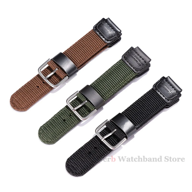 18 مللي متر حزام ساعة من النايلون ل كاسيو AE-1200 1300 AE-1000W F91W F84 AEQ-110W SGW-300H قماش الرياضة حزام ساعة رجالي اكسسوارات