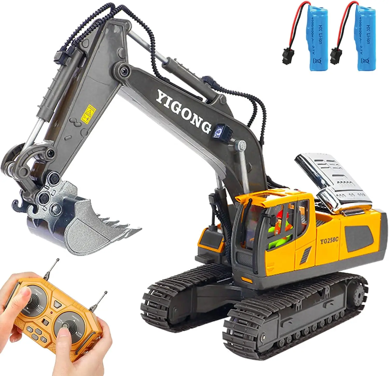 

11 Channel RC Excavator, car toy, Construction Vehicles with Metal Shovel,680 degree rotating remote control model, electric toy