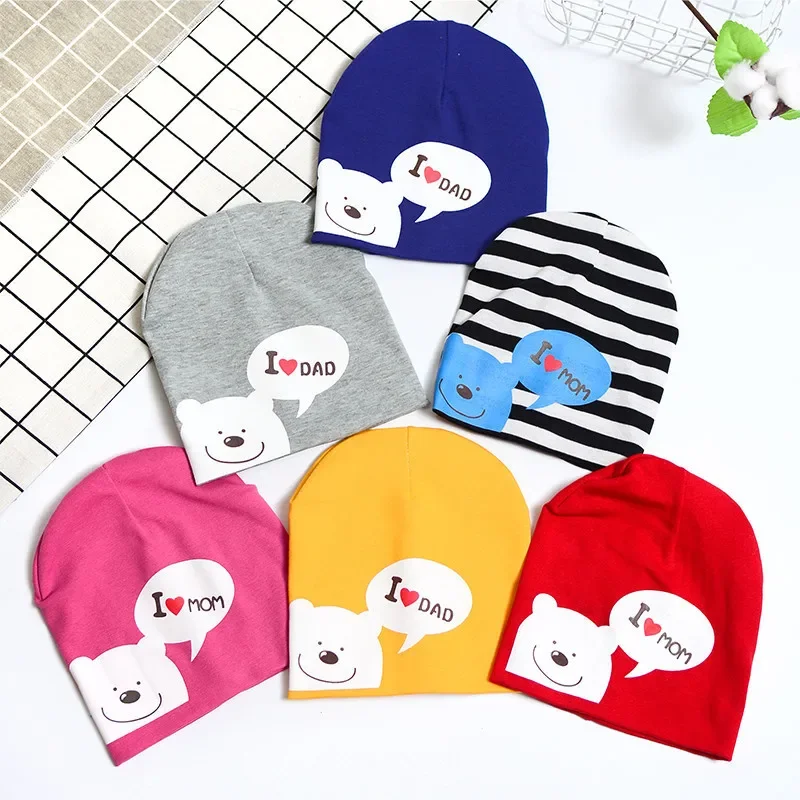 Hot Baby Hats I Love MOM DAD Printing Caps Toddler Baby Boy Girl Infant Cotton Warm Hat Beanies Cap Baby Photography Props