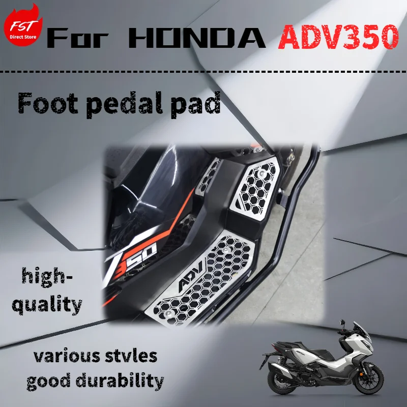 For Honda ADV350, modified foot pedal mats, stainless steel anti-slip and scratch-resistant decorative foot mat accessories.