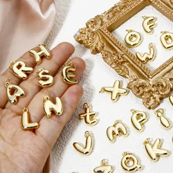 1Pcs Brass Charms 18K Real Gold Plated English Letter Capital Alphabet Initial A-Z Pendant Personalized Jewelry Making Finding