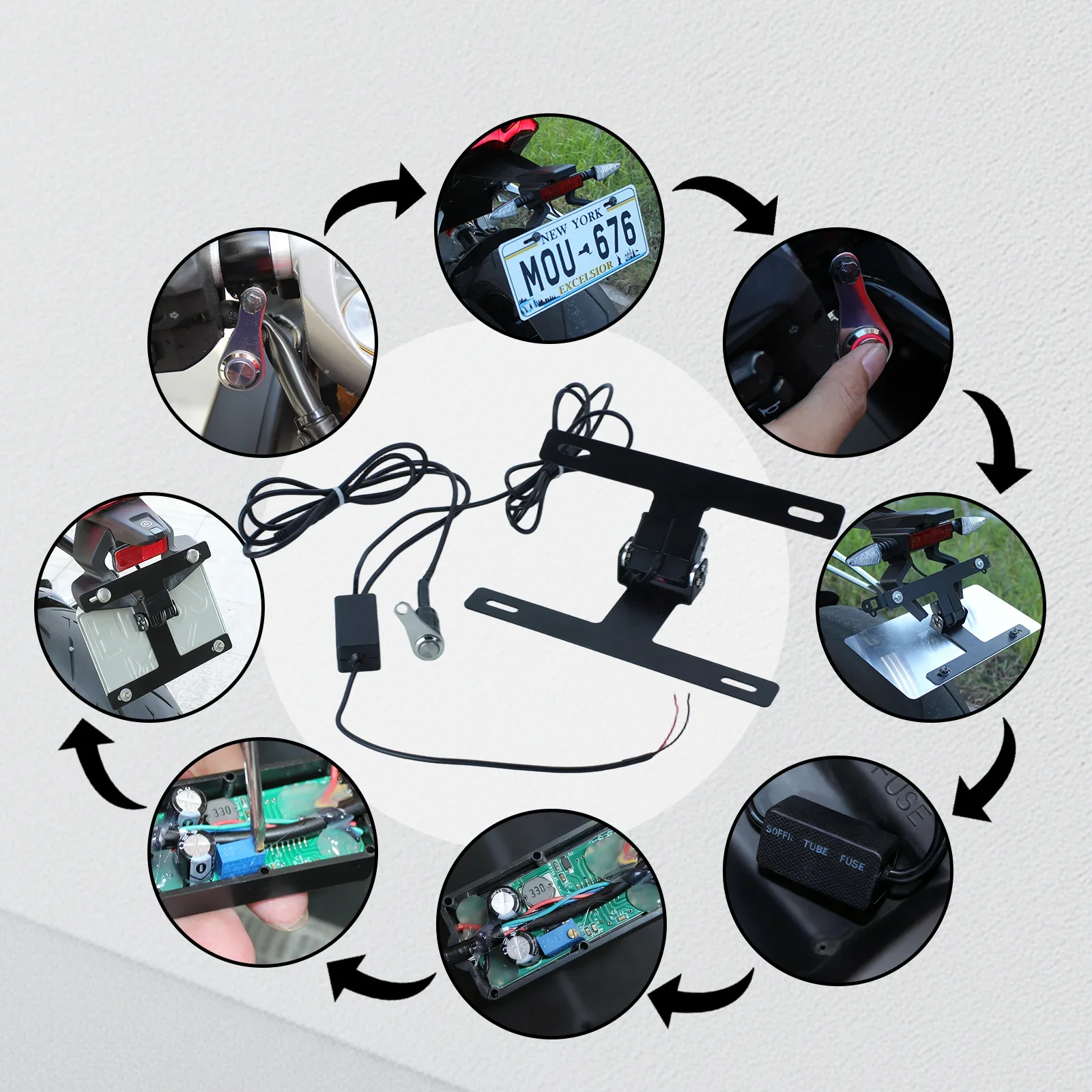 ل CFMOTO 675SR-R,450SR,675NK,800NK,450NK,250NK,450SSMotorcycle ترقية السيارات الوجه إطار لوحة قابل للتعديل ث/زر التبديل #2