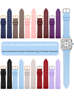 15.5mm 17.5mm Quick Release FKM Strap For Cartier Santos Dumont Strap Women's Rubber Dumont Watch Needle Buckle Santos watchband