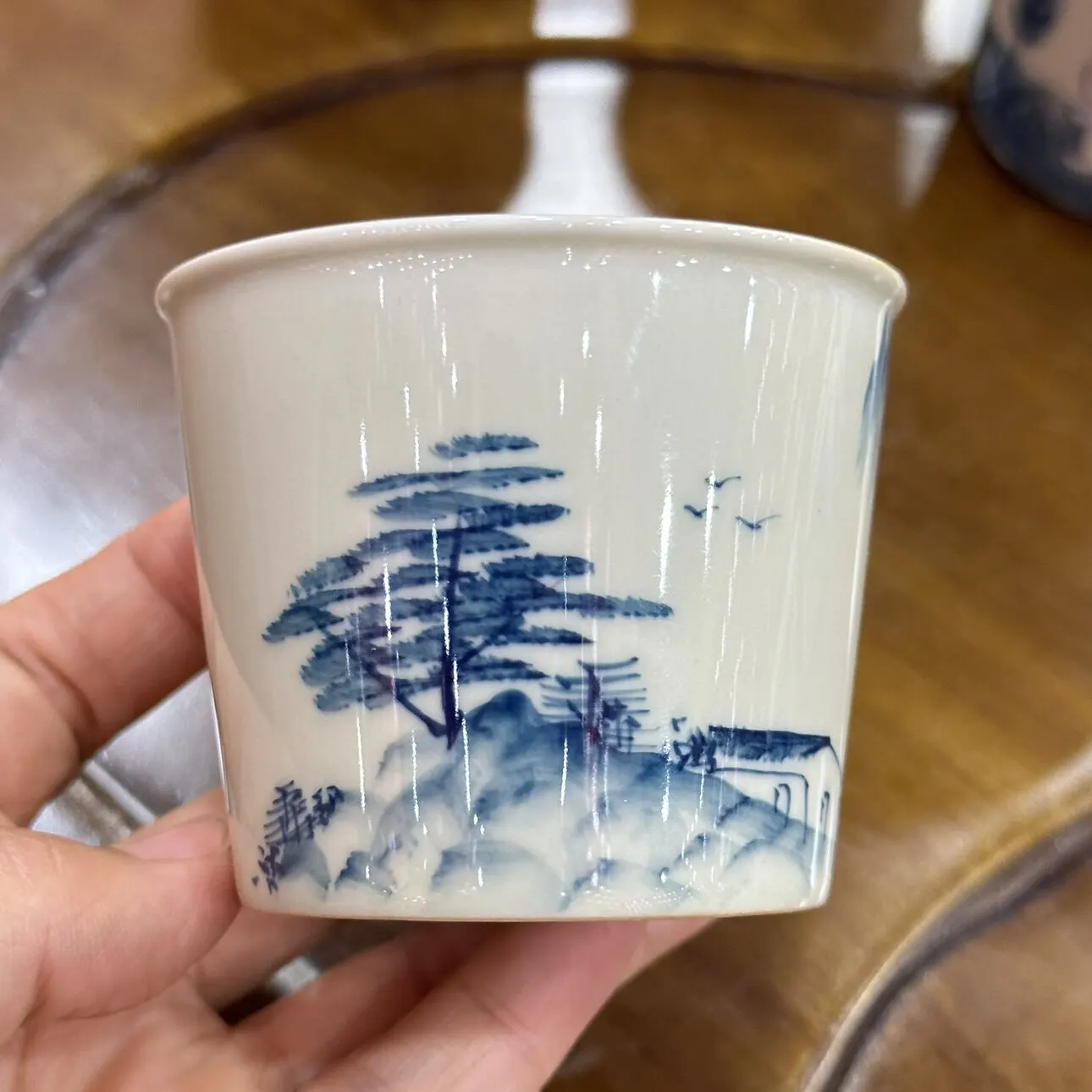 Hand Painted Landscape Tea Cup Cup Creative Cute Hand-Held Cup Simple Home Porcelain Set Tea Cup