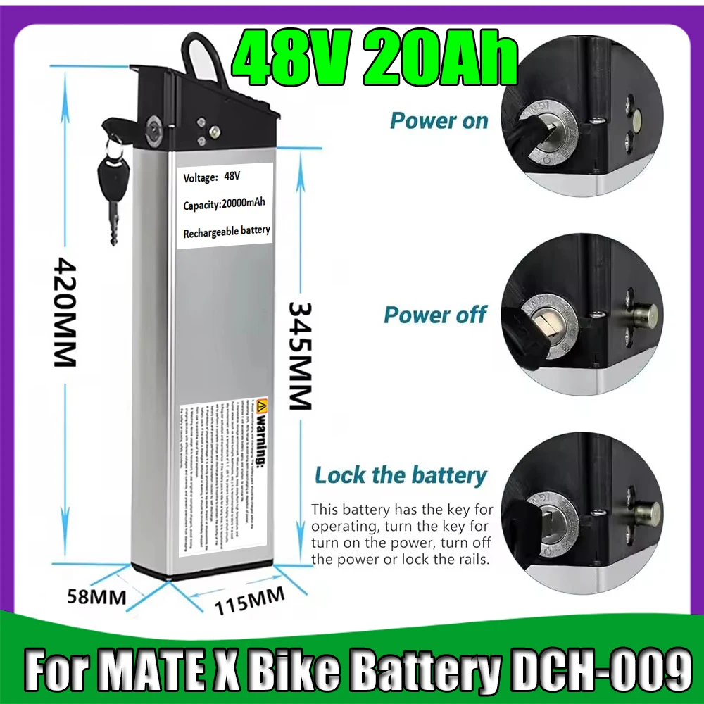 New Upgrade 48V 20Ah Battery for Engwe EP-2 Pro Engine Pro MATE X, DCH-009 Replacement Battery with Extended Range