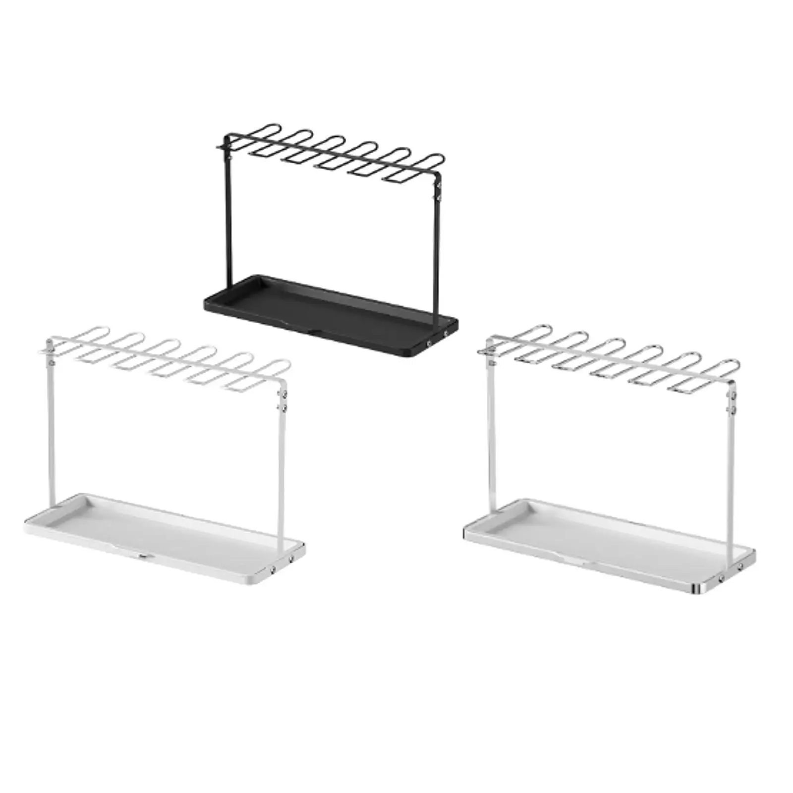 Metal Wine Glass Holder Drip Tray Glassware Stemware Rack Under Cabinet Tabletop Wine Rack for Dining Room Bar Household Counter